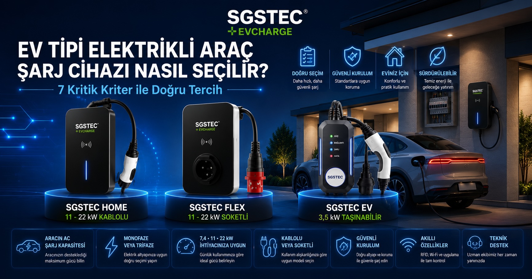 Ev Tipi Elektrikli Araç Şarj Cihazı Nasıl Seçilir? (7 Kritik Kriter)