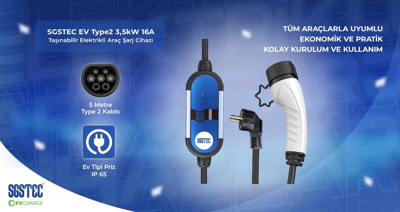 SGSTEC 3,5 kW Taşınabilir Şarj Cihazı 8