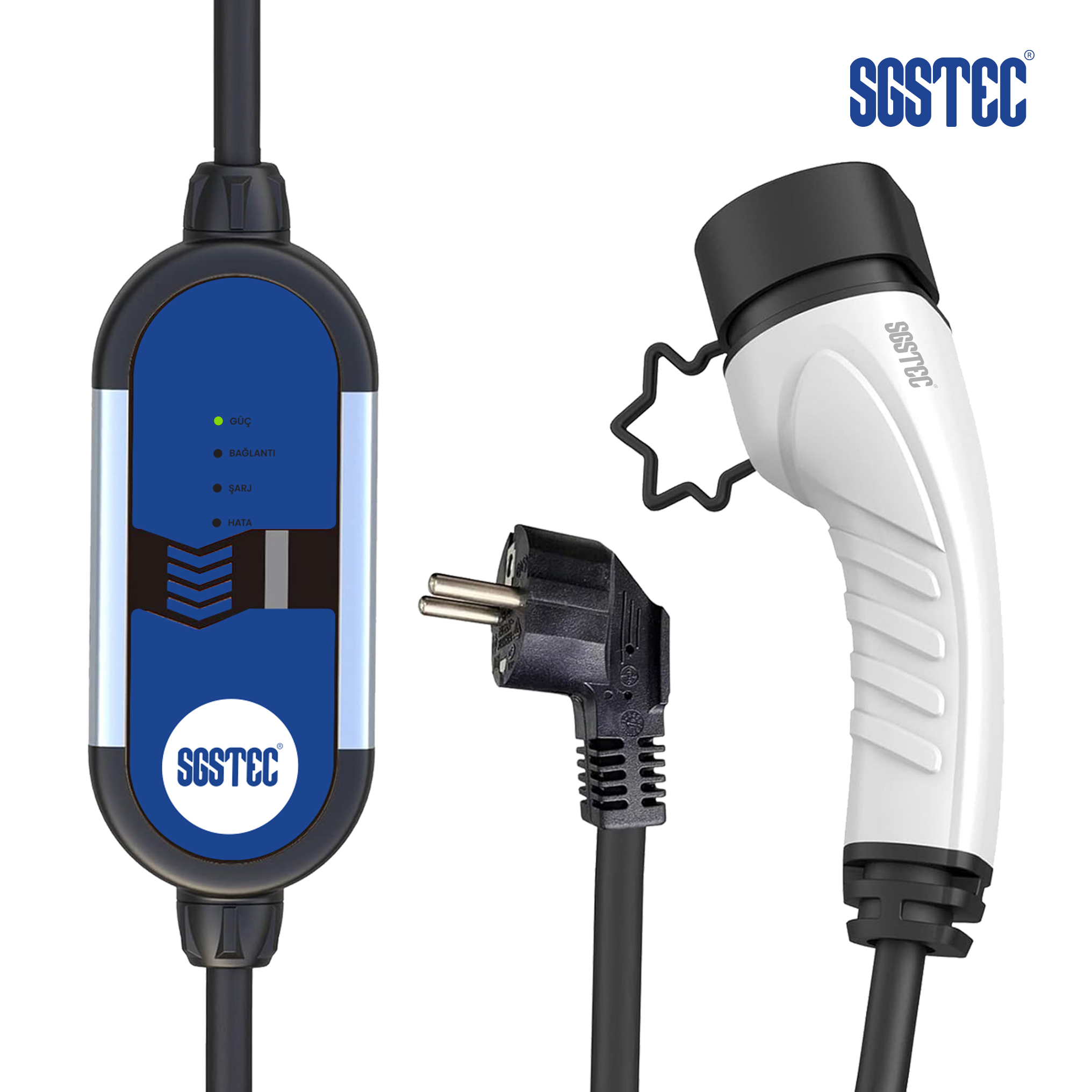 SGSTEC EV 3,5kW 16A Taşınabilir Elektrikli Araç Şarj Cihazı SGSTEC EV 3,5kW 16A Taşınabilir Elektrikli Araç Şarj Cihazı
